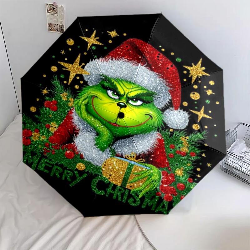 Grinch Christmas  Automatic Umbrella - Suitable Travel Outdoor Portable Umbrella Birthday Gift Daily Essentials