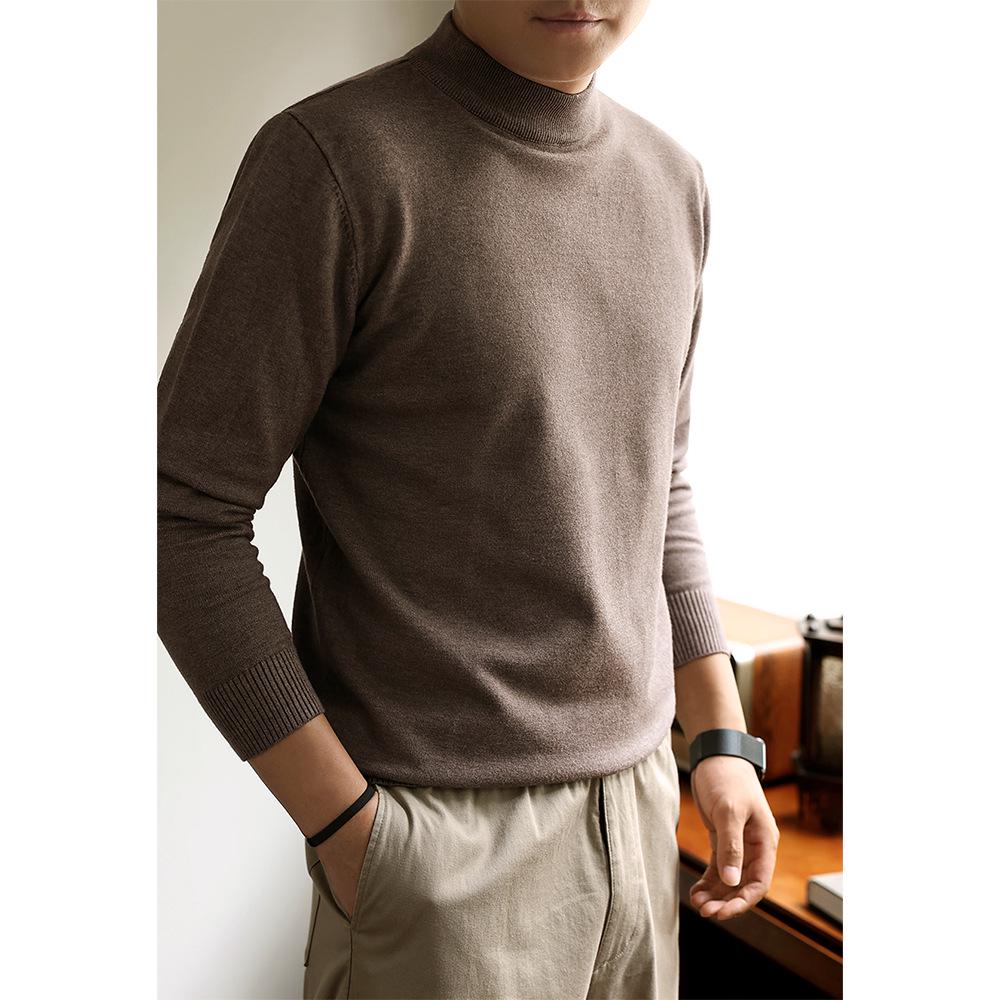 

Men s Light Luxury Anti-pilling Knit Sweater - Half-high Collar, Thickened, Solid Color, Warm Base Layer for Autumn/Winter 2025. XL