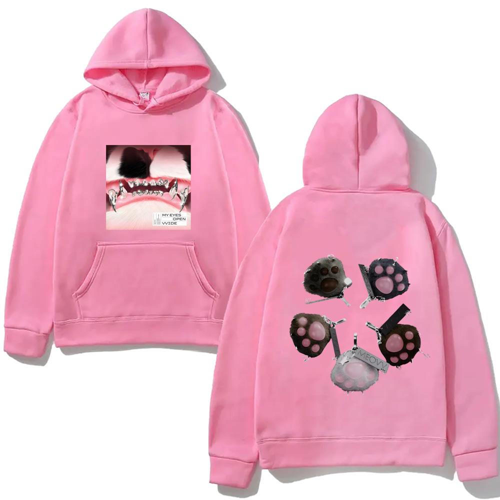MEOVV-DROP TOP Hettegenser Anime-trykk Hip Hop Grunge Genser Dame/herre Fleece Myke Klær Pop Casual Punk Overdeler
