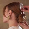 U-förmige Haargabel Elegant Goldene Silberfarbene Legierung Lange Dicke Haare Hochsteckfrisur Dutt Französische Haarnadeln Clips Damen Mädchen Haaraccessoires