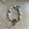Glazed Love Bow Handmade Beaded Collarbone Chain Stainless Steel Color Retention