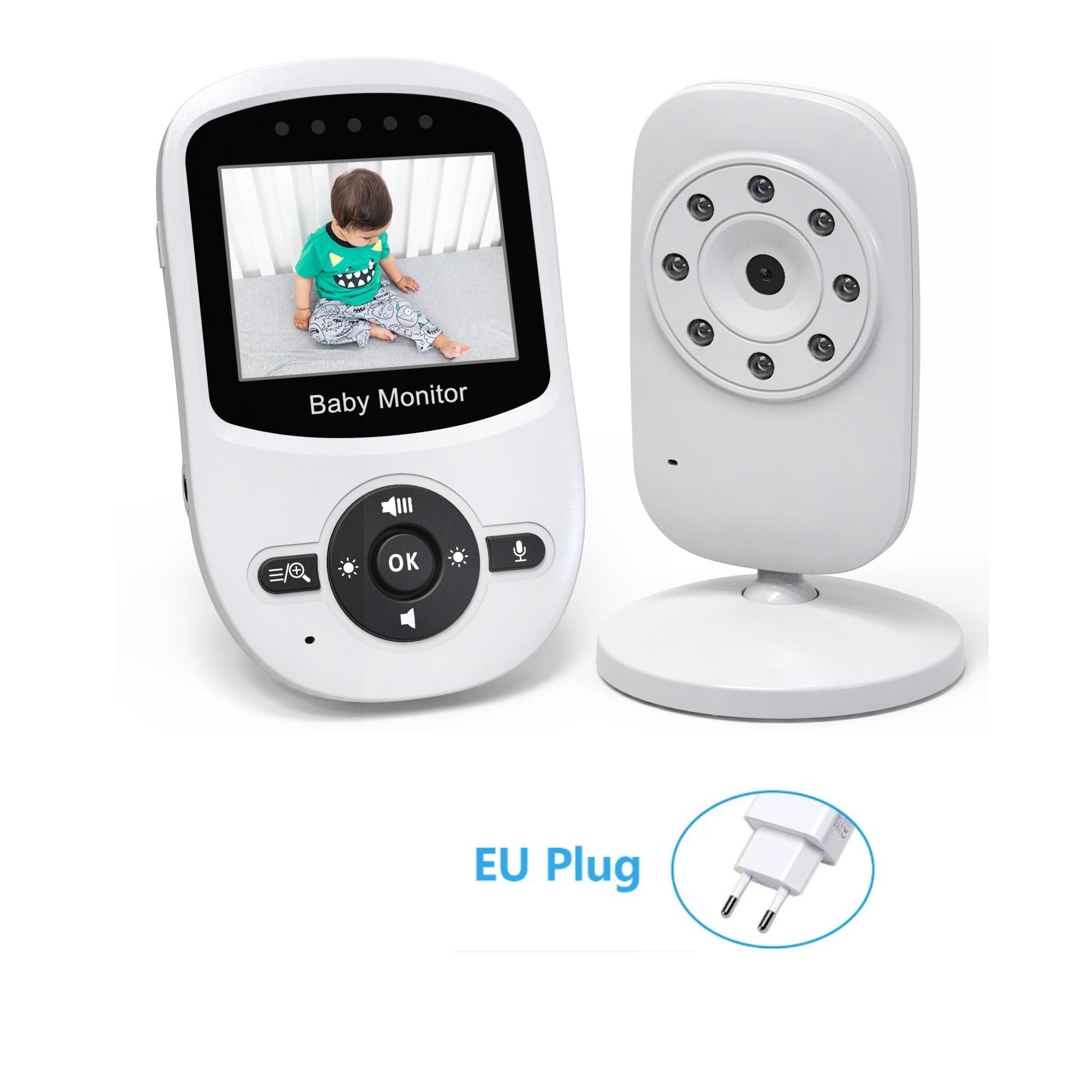 

Радионяня 2,4-дюймовый ЖК-аудио-видео детская камера с ночным видением и монитором температуры, портативная детская камера EU Plug