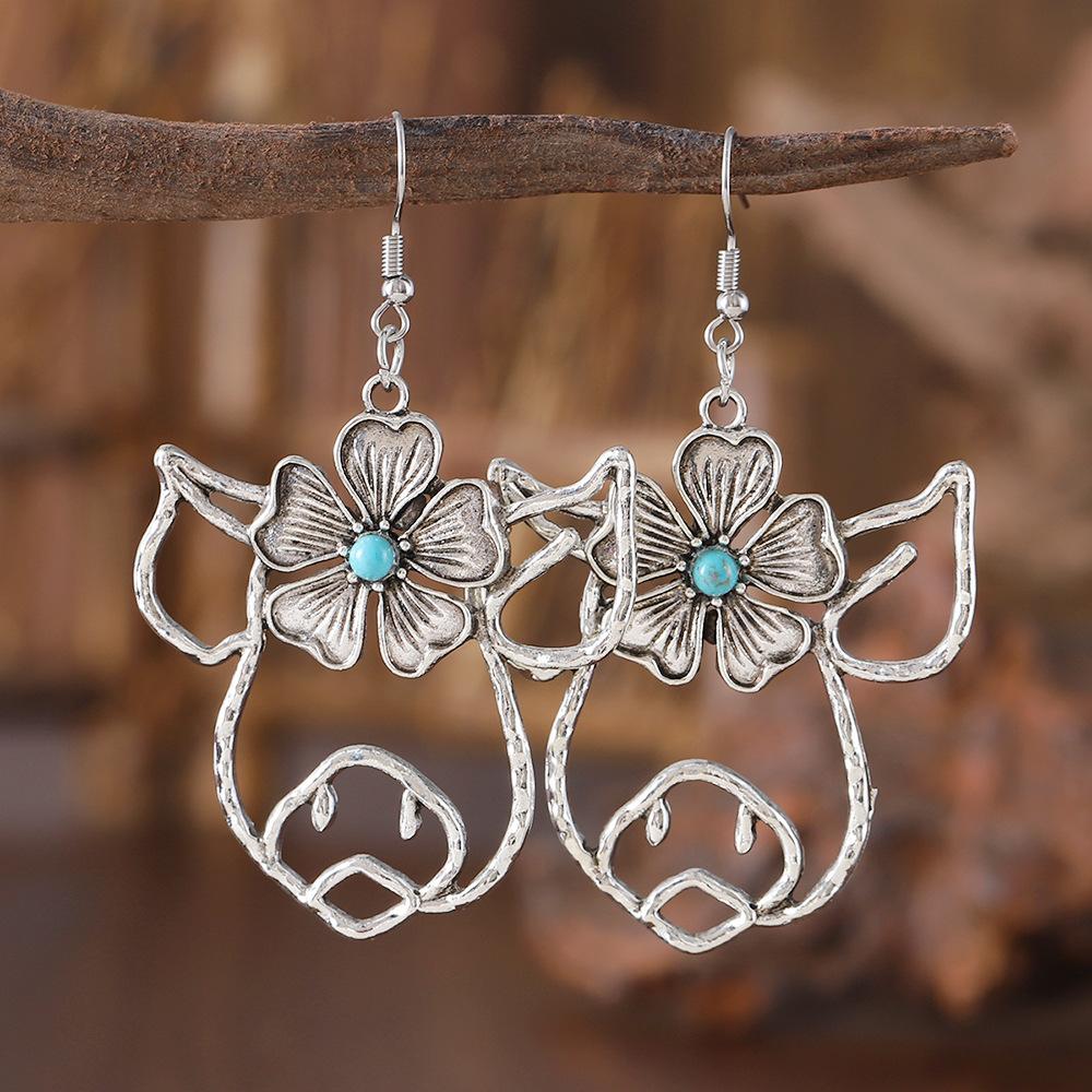 Новые серьги-подвески с полым рисунком животных Нишевые серьги для женщин