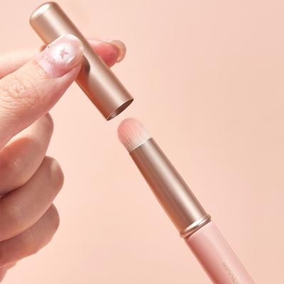 Mini Brocha de Labios Portátil de Cabeza Redonda con Tapa para Llevar Brocha de Labios Brocha para Corrector Sintética Suave para Niña Brocha de Maquillaje Difuminadora para Brillo de Labios
