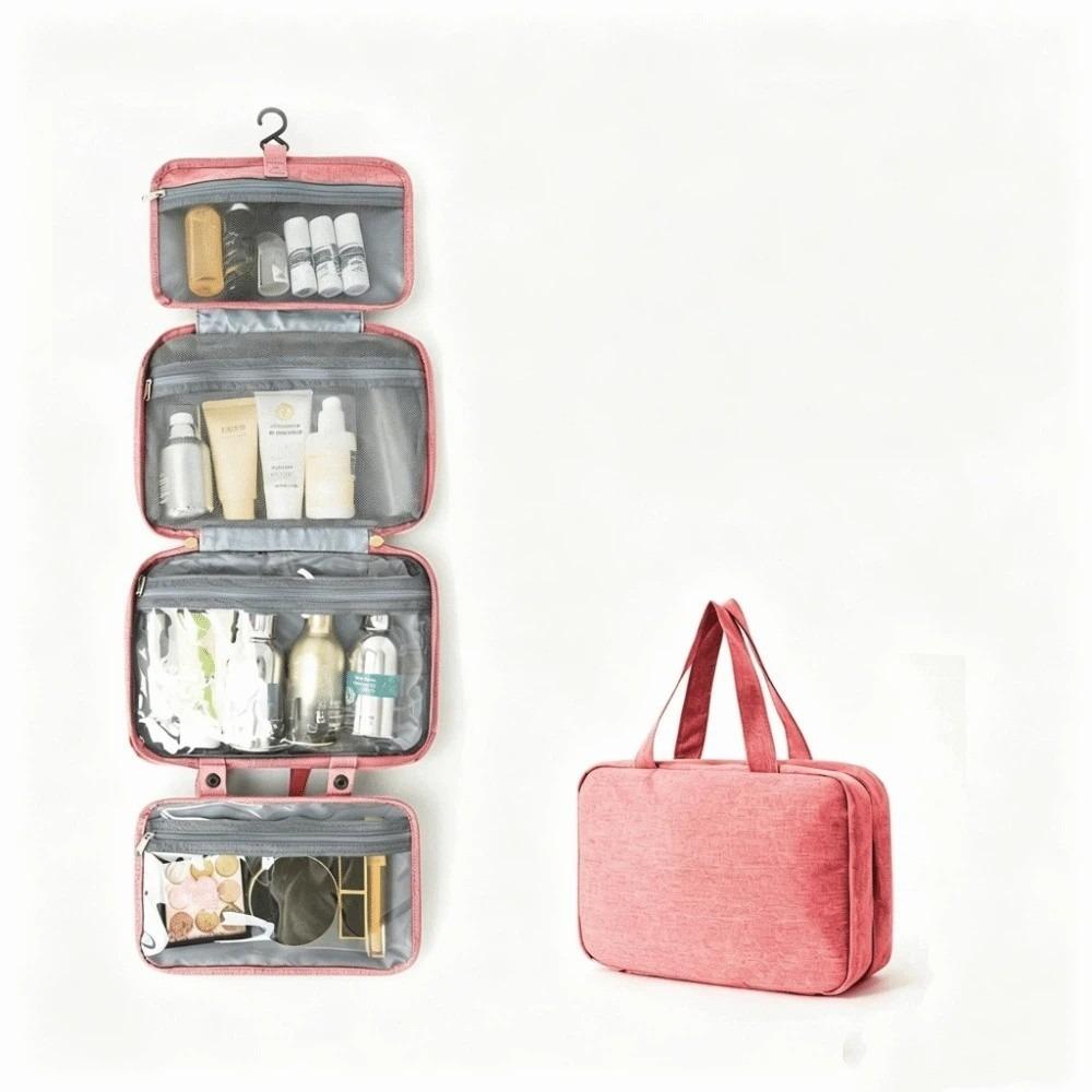 Large Capacity 4 Fold Toiletry Bag Wet Dry Separation Makeup Bag Travel Hanging Wash Bag  Home