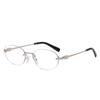 Oval Shape Women Eyeglasses Fashion Stylish Rimless Men Women Frame Glasses Blue Light Blocking Computer Glass