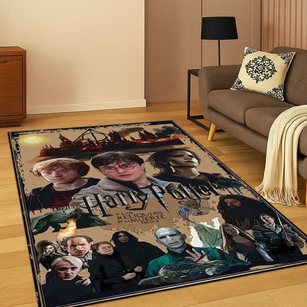 3D H-Harry P-Potter Magic Sign Cartoon Carpet Rug for Bedroom Living Room Sofa Doormat Home Decor,kids Game Area Rug Non-slip