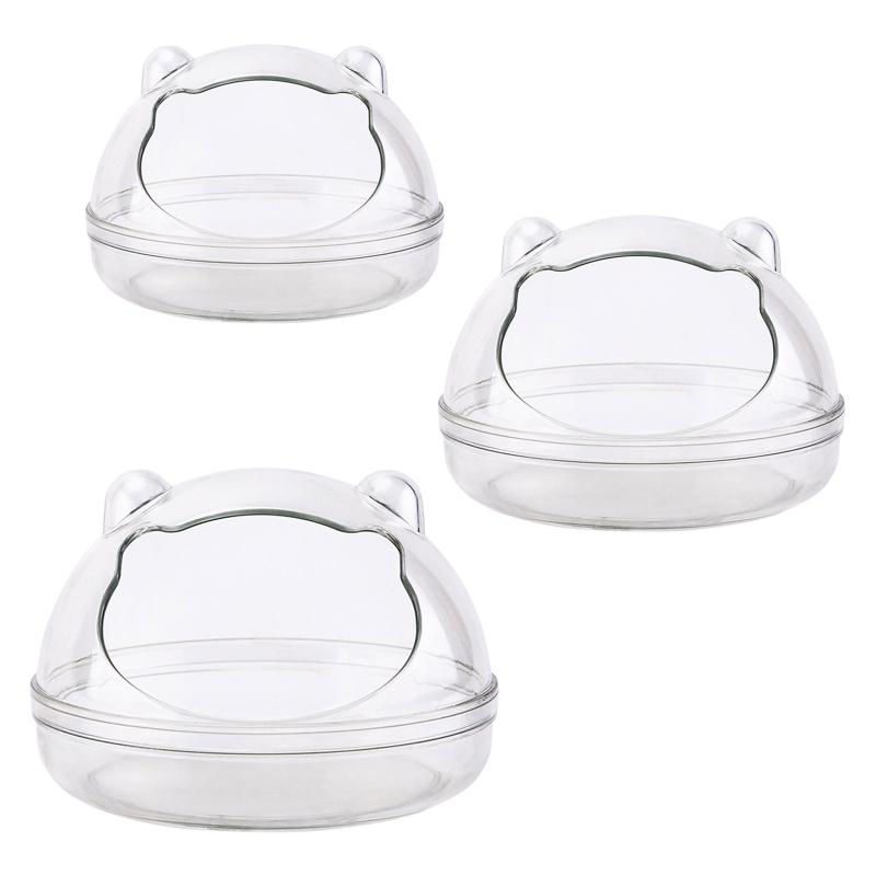 Hamster Sand Bathroom Durable Plastic Sand Bath Container Sand Box Transparent Bathing Sand Bowl for Young Squirrels
