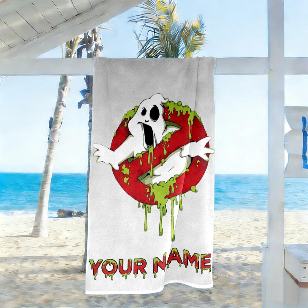 Ghostbusters Customize Your Name Beach Towel Super Soft Microfiber Quickdry Fabric Suitable for Sports Travel Swimming Yoga Bathroom Beach And Pool
