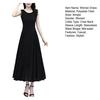 Women Sleeveless Midi Dress Summer Crew Neck Flowy Long Dress Beach Casual Pleated Swing Tank Dress
