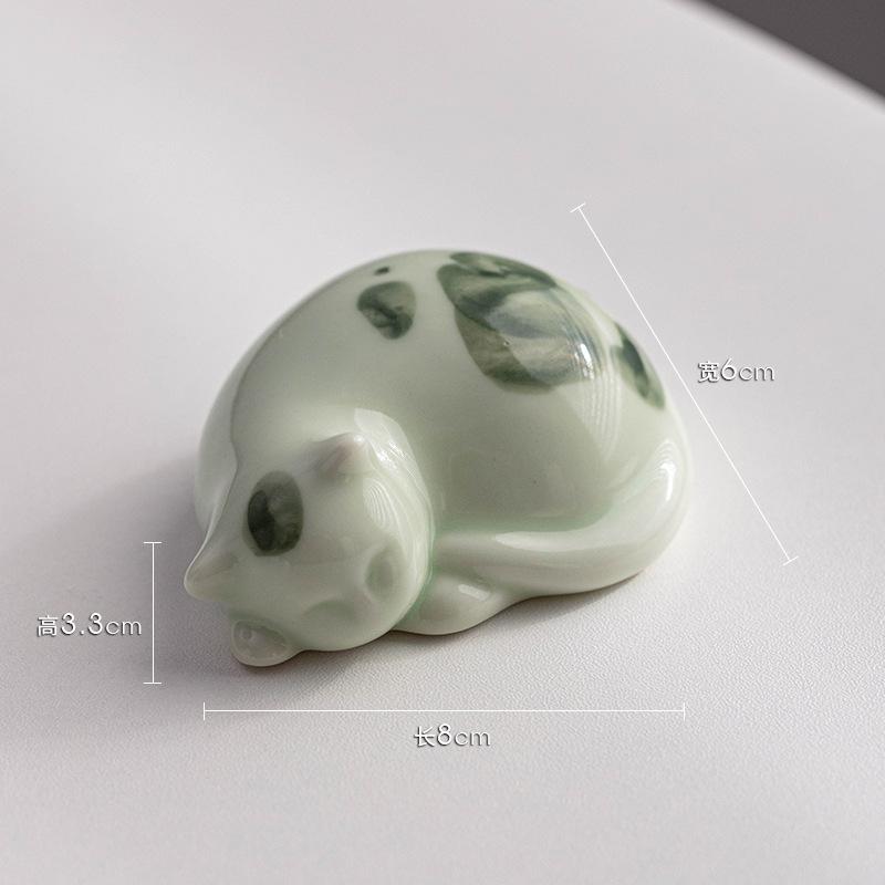 Creative Cute Cat Ornaments Ceramic Animal Crafts Home Living Room Tea Room Desktop Set Decoration Furnishings Home Decor
