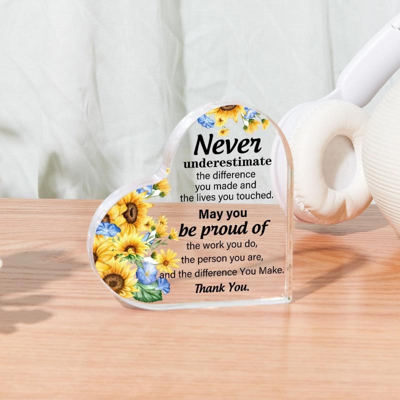 Acrylic Retirement Gift (Women): Coworker Keepsake (Inspirational Quote). Thank You/Going Away Colleague Gift.