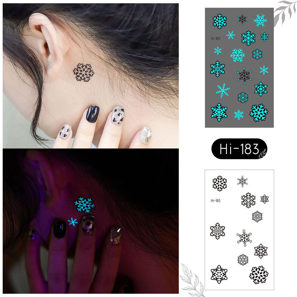 Ricalon Blue Luminous Love Couple Finger Tattoo Stickers