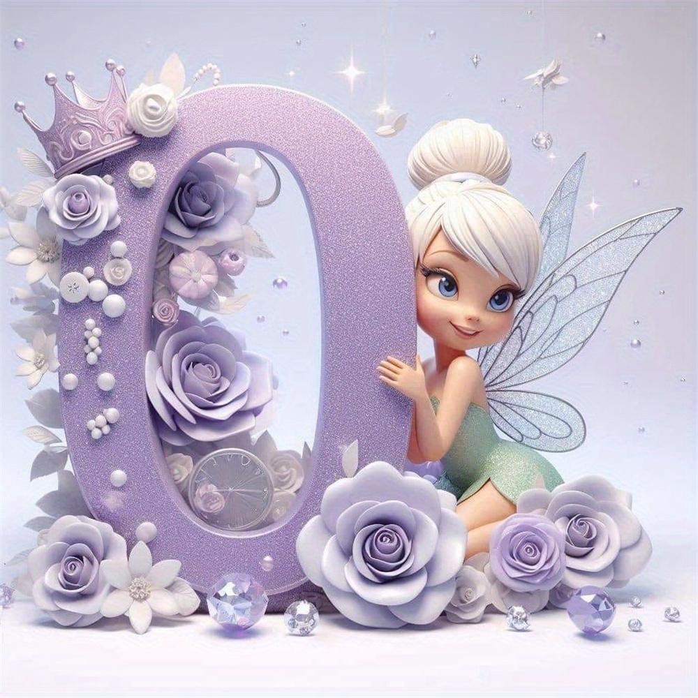 Disney Kreskówkowa Malowanie Diamentami Dzwoneczek Księżniczka 26 Liter Obrazki z Dżetów Mozaika Diamentowa Motyl Zestawy Rękodzieła Sztuka Ścienna