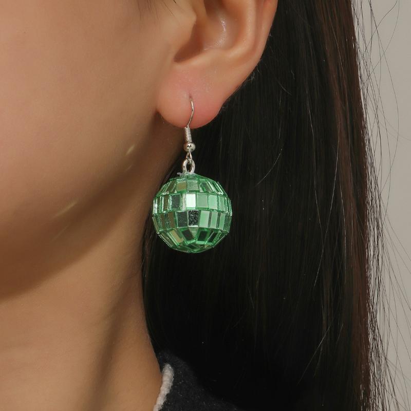 Stylish Retro Disco Ball Pendant Earrings For Women Birthday Gift Party