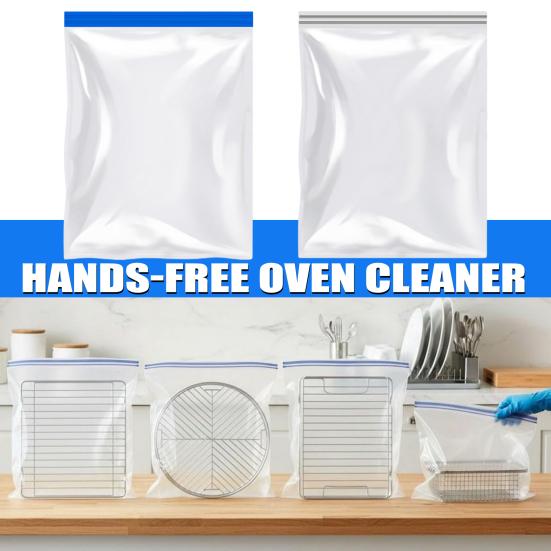 Oven Rack Cleaning Bags Transparent PE Reusable Leak-Proof Hands-Free Deep Cleaning Oven Racks Grease Remover Bag