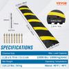 VEVOR 2PCs Rubber Speed Hump 183 x 30 x 4.5 cm, 2 Channel, 100000 kg Capacity Heavy Duty Traffic Speed Bump