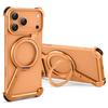 Oatsbasf Frameless Metal Phone Case for 17 Air/17 Pro/Pro Max with Kickstand 360° Rotatable Magsafe Protective Shockproof