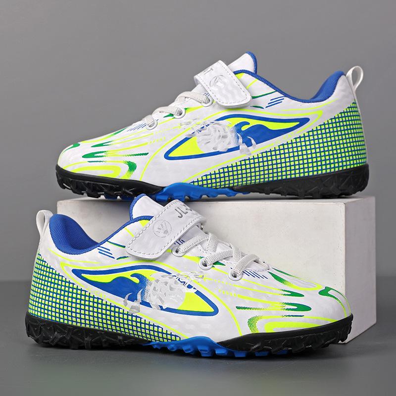 2025 Boys and Girls Students Outdoor Grass Sports Training Shoes Full Leather Surface Middle-sized Children Children Broken Nail Football Shoes