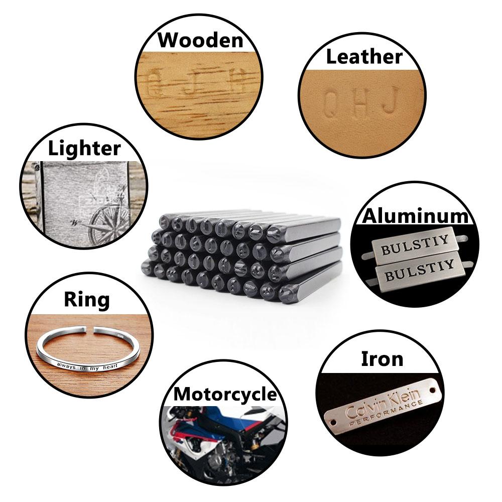 36pcs Professional Stamping Tool Set - Carbon Steel Number & Letter Punches for Faux Leather, Metal, Wood & Crafts
