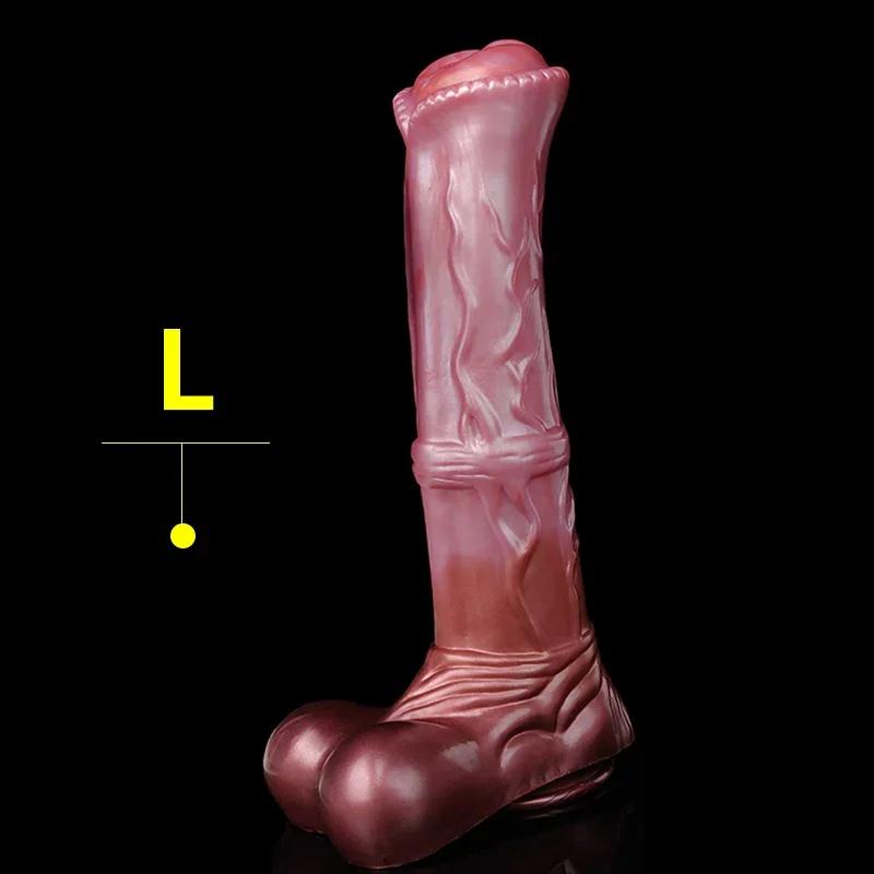 Giant Horse Dildo 8.8cm Thick Realistic Animal Penis Huge Cock Anal Orgasm Masturbators With Sucker Sex Toy For Women Men