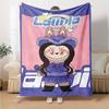 1Pc Cute Labubu Blanket Soft Comfortable Polyester Blanket Allseason Bedroom Office Outdoor Use Christmas Gift Choice Print Home Blanket Soft And Comf
