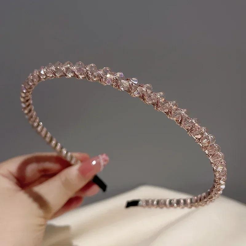 Fashion Crystal Bezel Headwear Women Headband Girls Vintage Hair Hoops Hair Accessories Hairband for Women