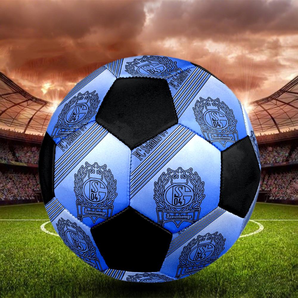 Pallone da Calcetto FC Schalke 04 Colorato Per Tutte le Età Misura 5 Cucito a Macchina PVC Pronto per la Competizione Resistente Alta Rimbalzo