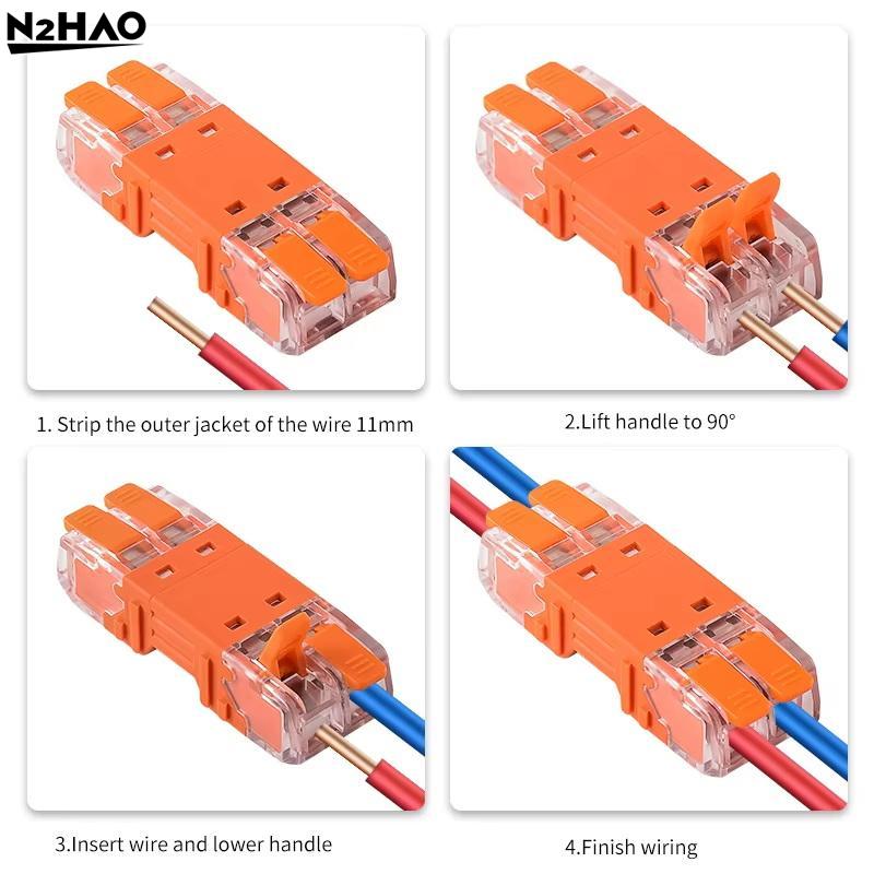 Quick Lever Splicing Wire Connectors 2/3/4 Pins CMK642 Compact Plugable Male Female Terminals Universal Blocks