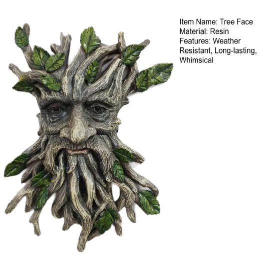 Tree Face Sculpture Greenery Old Man Face Tree Decoration Trunk Hugger Face Statue for Garden Outdoor Tree Decor