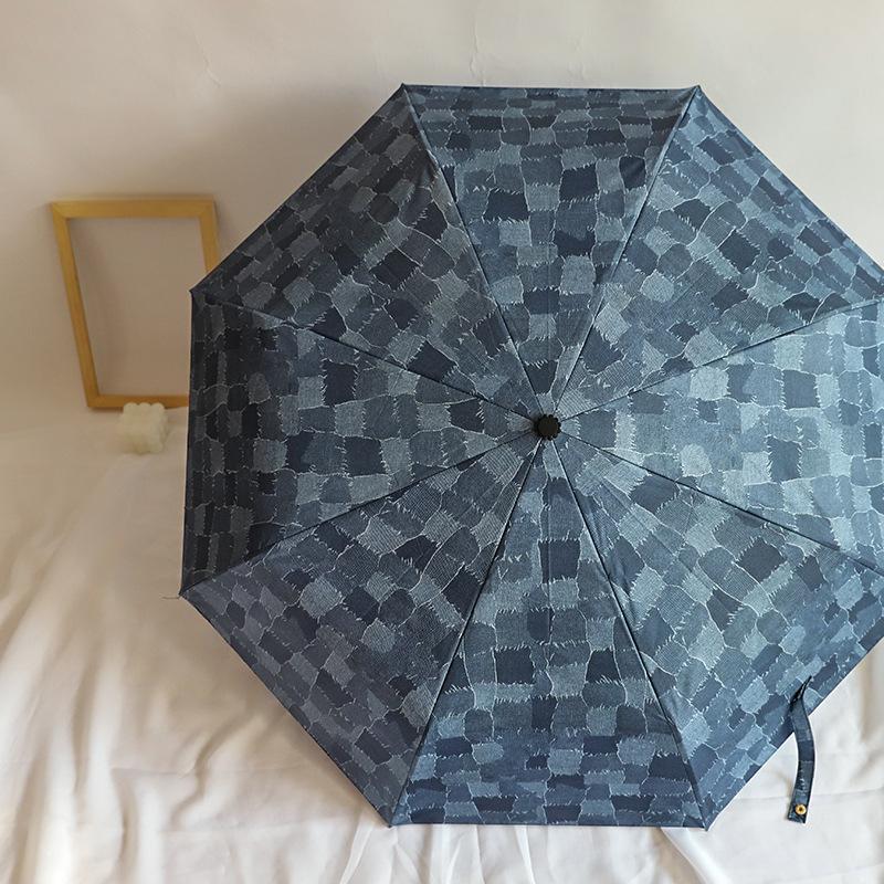 Paris catwalk sunshade sunscreen UV protection sun umbrella wooden handle three folds weather and rain advertising umbrella