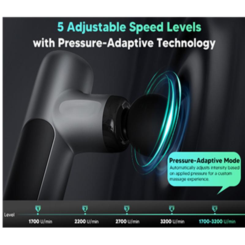 Portable Rechargeable Handheld Percussion Muscle Massager, Fascia Gun Massage Gun Head with Heat and Cool