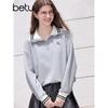 Betu Women's Casual Color-Block Collar Long Sleeve Sweatshirt
