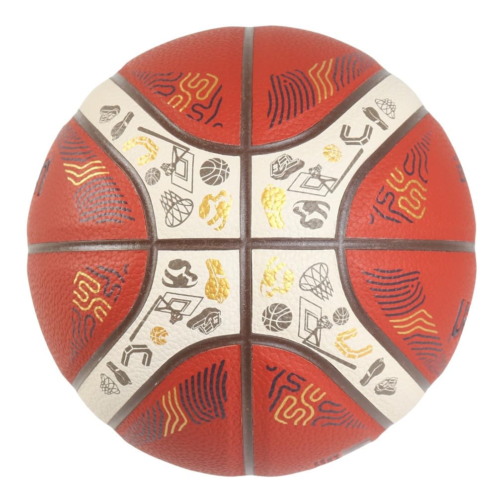 Molten Eurobasket 2025 Model Basketball, Synthetic Leather, Size 5, B5G3800-E5Z