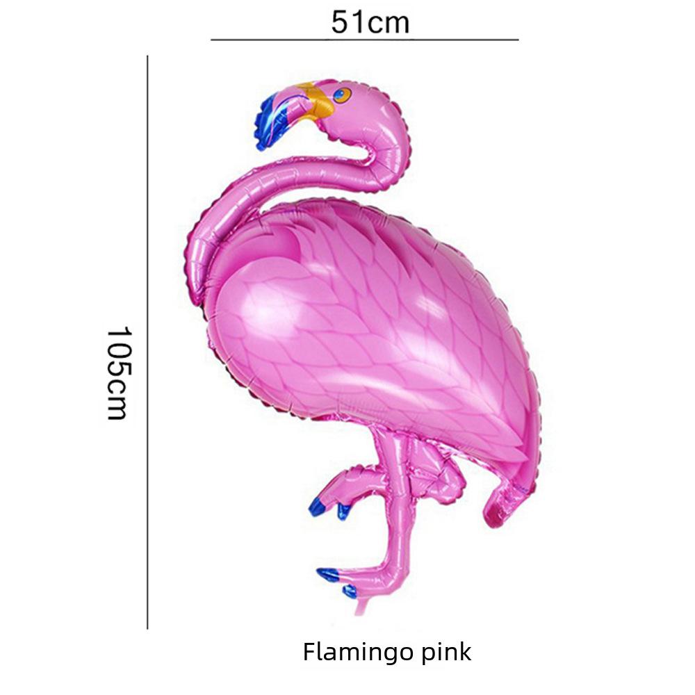 18  Round Hawaiian Flamingo Aluminum Balloon with Wine Glass and Leaf Design