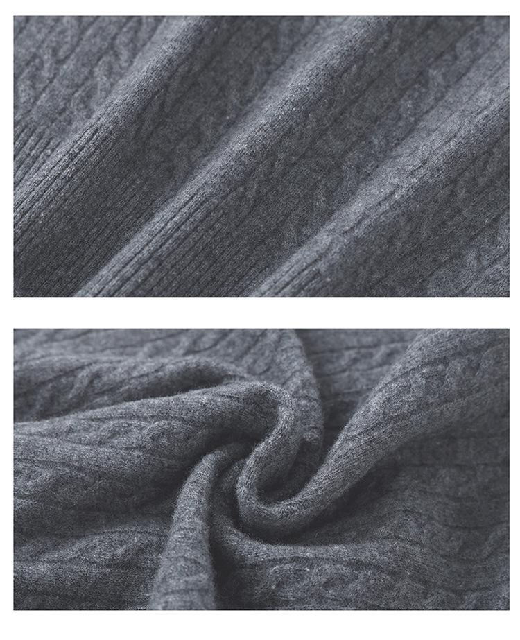 Mom's Plus Size Wool Zipper Cardigan for Fall & Winter - Versatile Lapel Sweater for Middle-aged & Elderly Women