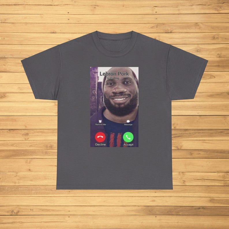 Lebron Burke Is Calling Funny Emoji T-shirt Funny Emoji Joke Gift Pop Weird T-shirt Unisex Gift Personality Street Fashion Humor 4XL