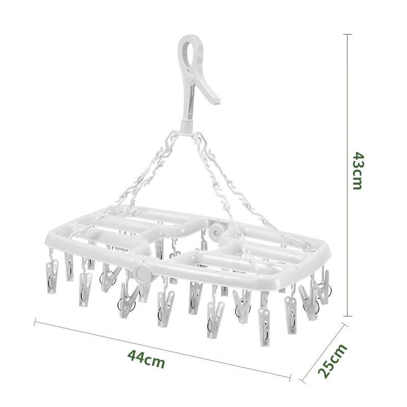 Portable Plastic Drying Rack with Clips