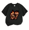 Kids Boys Girls 100% Cotton Crew Neck Short Sleeve T-Shirt, Cool Fiery Cracked Lava Number 67 Pattern Casual Soft Tee for Daily Wear