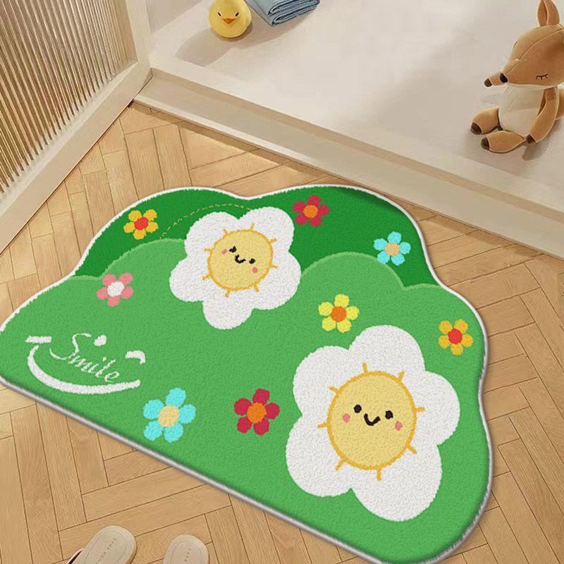 Cute Little Fresh Toilet Bathroom Floor Mat Bathroom Door Absorbent Foot Mat Non-slip Imitation Cashmere Carpet