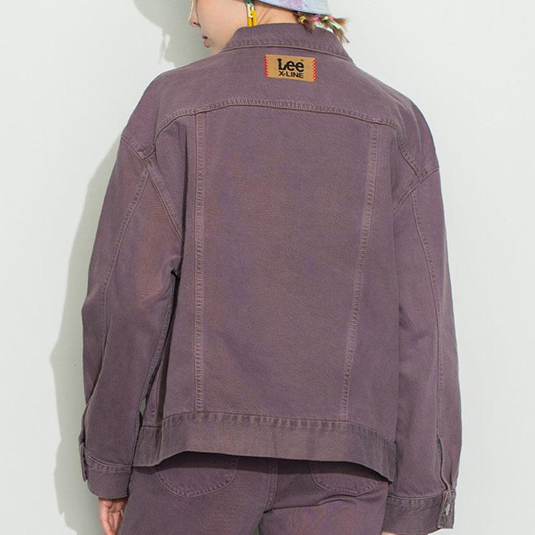 Lee Letter Print Denim Jacket Women Jackets Purple LWT0039185TQ00FA01726