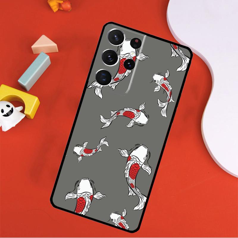Koi Carp Fish Yin Yang Phone Case For Samsung Galaxy S24 Ultra S25 Ultra S9 S10 S20 S21 S22 S23 Plus S24 FE Cover