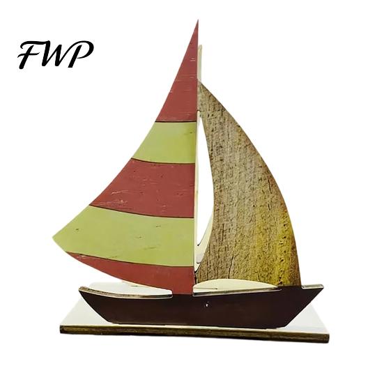 Wooden Napkin Dispenser Vintage Nautical Sailboat Holder Freestanding Tabletop Paper Towel Coastal Style Tissue for Kitchen Restaurant Dining 1