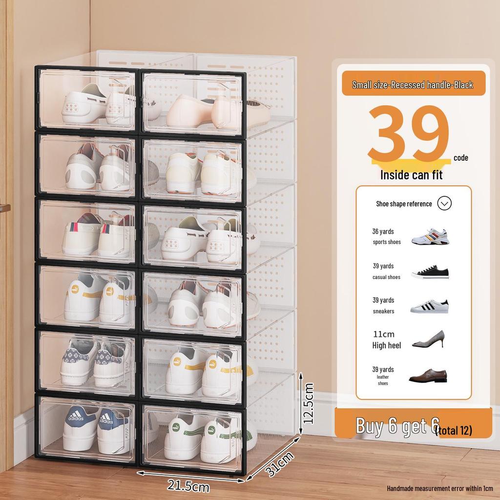 Transparent Foldable Shoe Storage Drawer: Space-Saving Plastic Shoe Organizer
