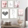 Posters And Prints Wall Pictures For Living Room Decor Pink Rose Butterfly Flower Swan Line Art Wall Art Canvas Painting Nordic