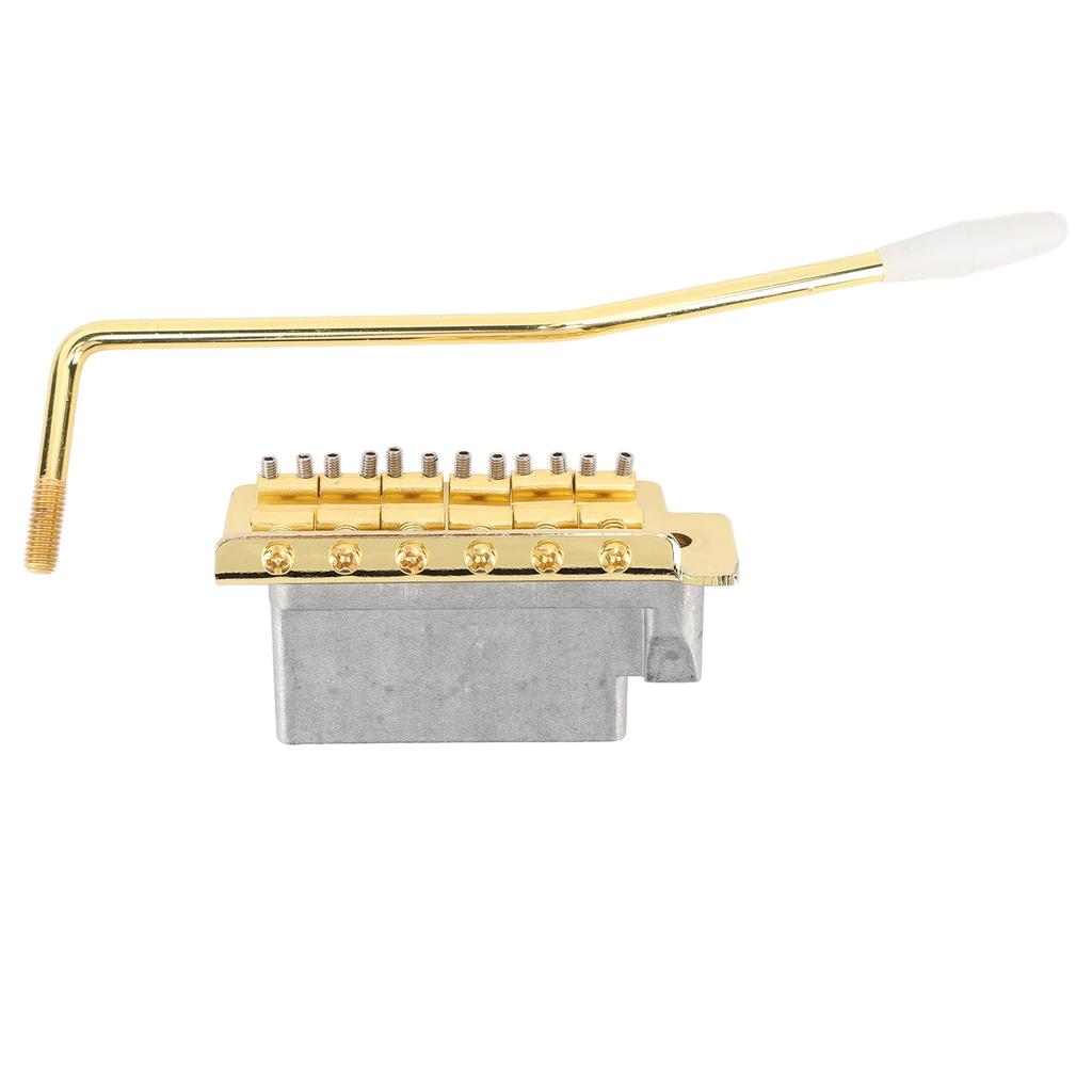 52.5mm Tremolo Bridge with Bar Zinc Alloy Vintage Electric Guitar Bridge Replacement for Fender Strat Style Guitars Gold
