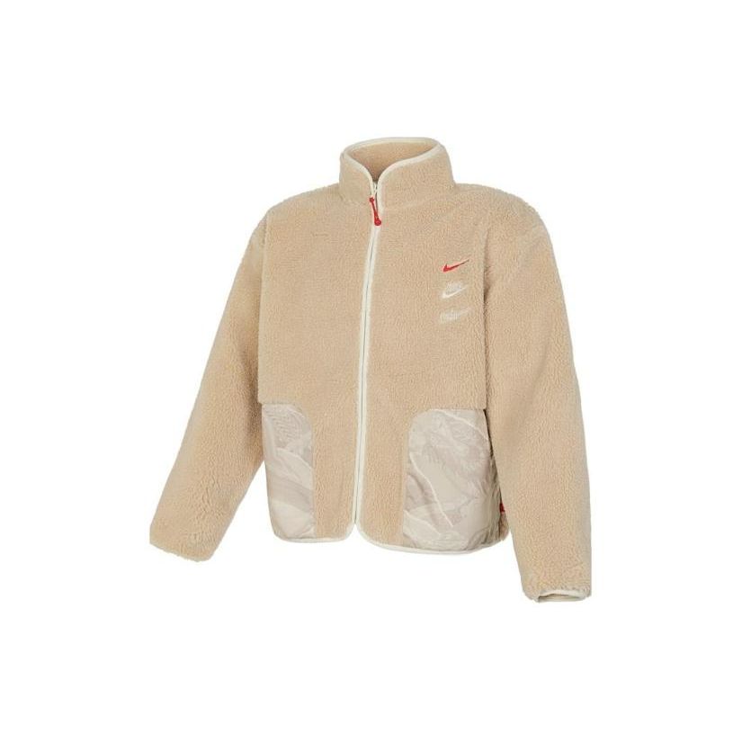 Nike FW23 Dragon Year CNY Series Color-Block Pocket Zip Fleece Jacket Men Outerwear Beach-White FZ6194-126