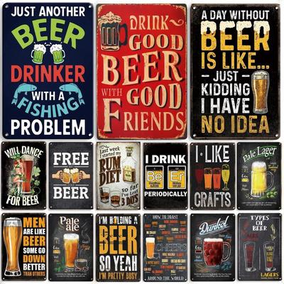 Vintage Cheers Beer Cocktail Tin Signs Decor Poster Metal Signs Wall Tin Plate Painting Man Cave Bar Cafe Art Plaques Decoration