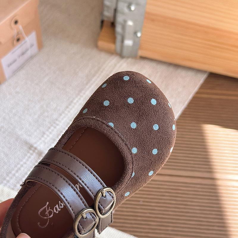 Girls Korean Style Polka Dot Princess Flat Shoes