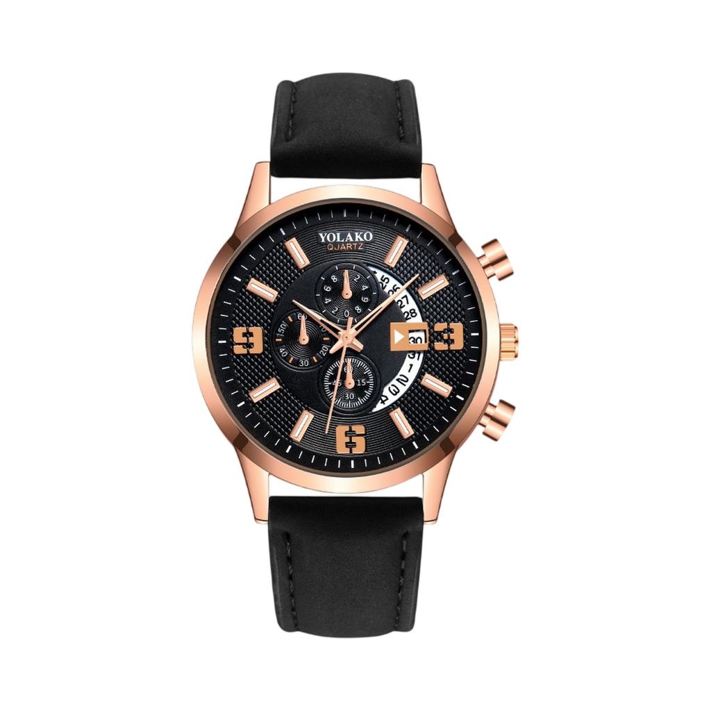 Mens Leather Business Fashion Watch Strap Watch For Gift Giving